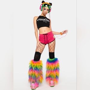 Kandi Kid 4ever booty shorts🤍💗🍭